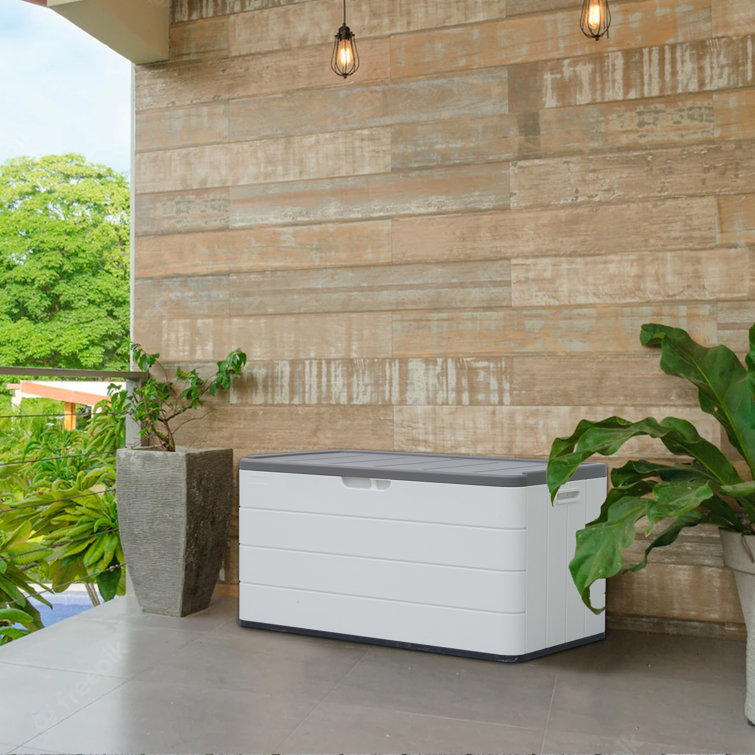 KINYING Resin Deck box, Outdoor Storage Container, Large Waterproof Storage Bench & Reviews